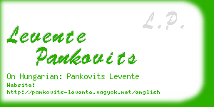 levente pankovits business card